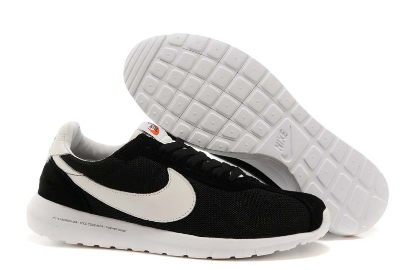 Nike Roshe Run 2015 Cuir Maille Olympique Blanc Noir